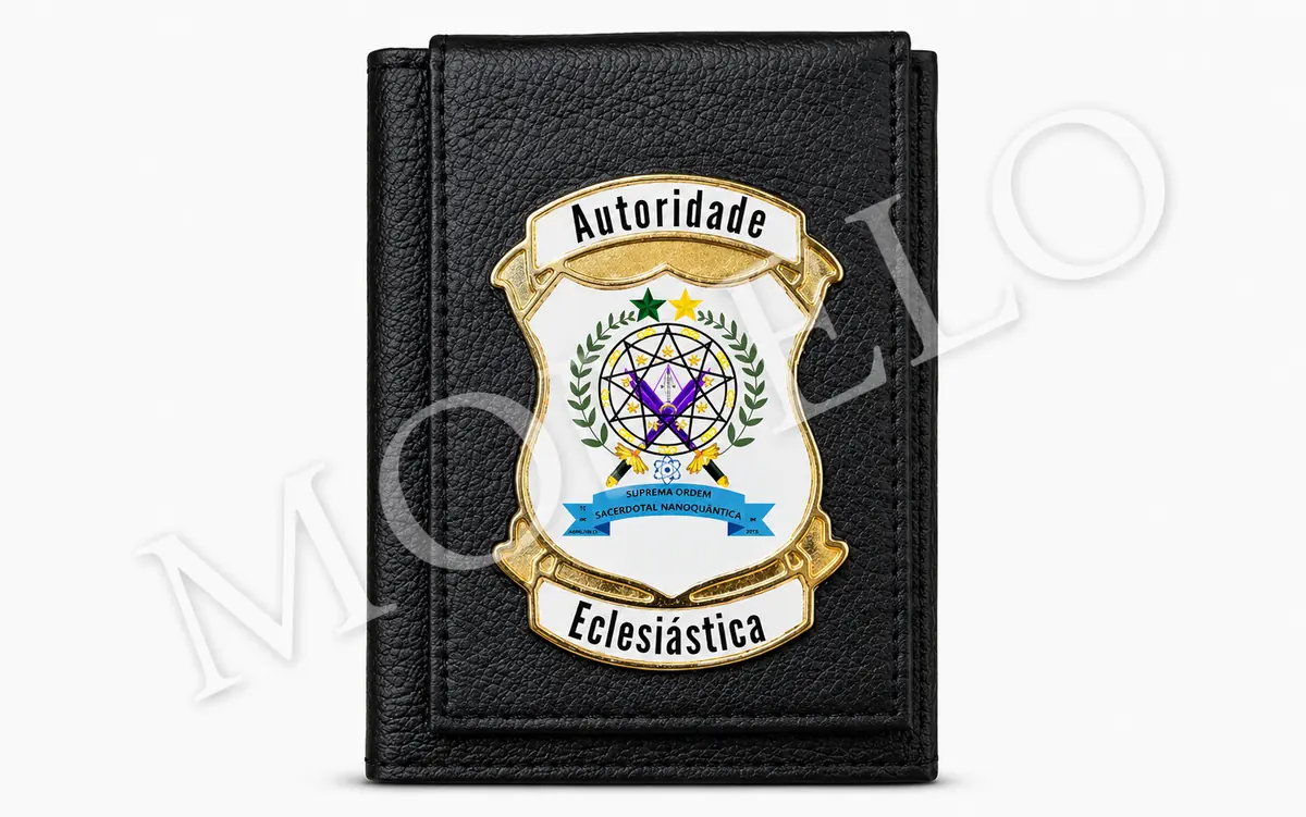 Modelo de carteira eclesiástica do Honorável Mestre Sacerdote